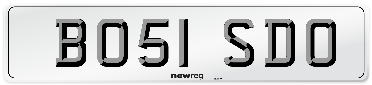 BO51 SDO Number Plate from New Reg